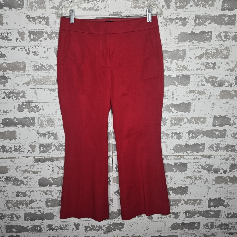 J Crew Kelsey Pant Womens 8P Red Ankle High Waisted Boot Cut Holiday Party Flare